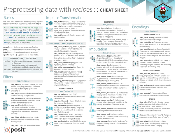 Preprocessing data with recipes